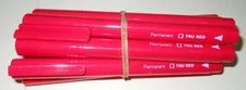 8 NEW TRU RED™ Pen Permanent Markers, Fine Tip, Red,