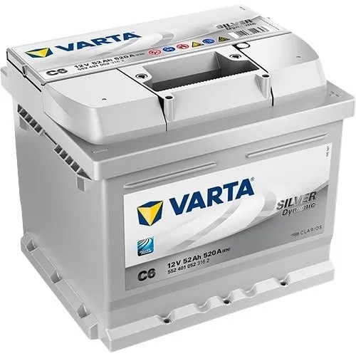 Batterie VARTA C6 52Ah 520A 12V 552401052 pour moteur essence