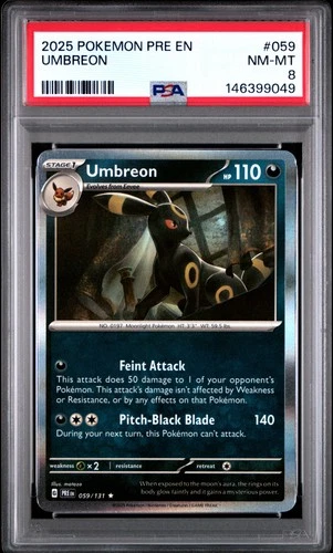 2025 POKEMON PRE EN-PRISMATIC EVOLUTIONS #059 UMBREON PSA 8
