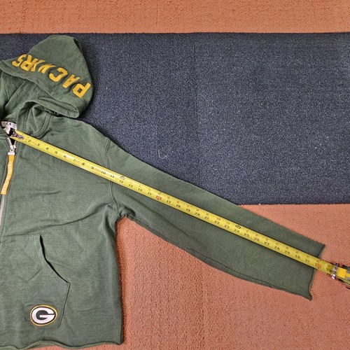 Green Bay Packers Wear Erin Andrews Womens Crop Hoodie Sweatshirt XL Green K5b - Picture 10 of 11