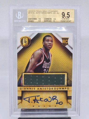 Giannis Antetokounmpo 2013-14 Gold Standard Rookie RPA BGS 9.5 Auto 10 Bucks RC