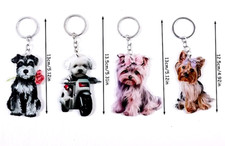 Dog Keychains, Schnauzer Rose, Yorkie, Bichon Scooter, Puppy, Gift for Dog Lover