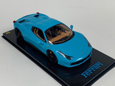 1/18 MR Collection Ferrari 458 Spider Hard Top Baby Blue Carbon