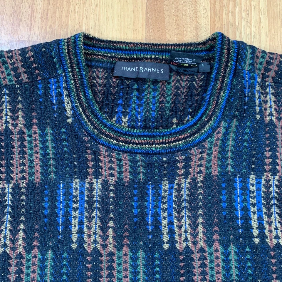 Suéter Jhane Barnes Para Hombres Grande Multicolor Arte Abstracto Pullover Cosby Dad Foto 2 de 4