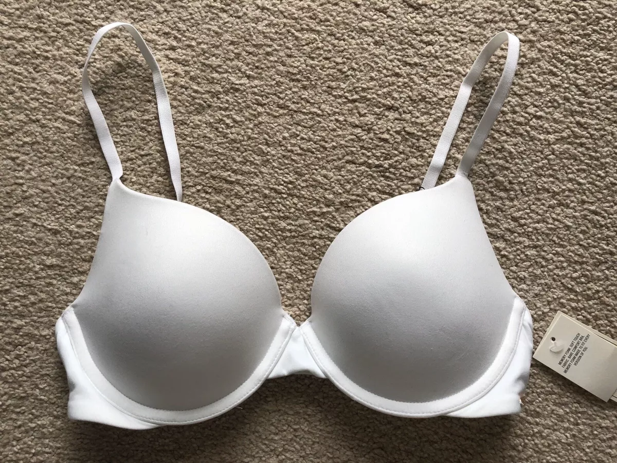 Gilly Hicks Hollister Memory Foam Bra White Push Up Padded Wired