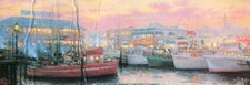Kinkade FISHERMAN'S WHARF SF 700 pc Boats Panoramic BOXLESS Jigsaw Puzzle 100