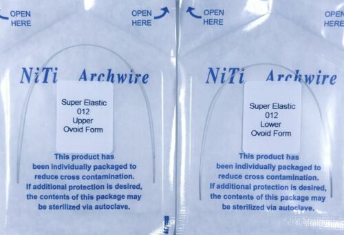 10Packs Dental Ortho Arch Wire Ovoid Round Super Elastic Niti White 12-20U/L - Picture 3 of 19