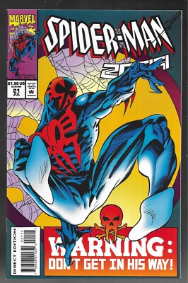 9.9 MINT 1994 MARVEL COMICS SPIDER-MAN 2099 #21 JUL WARNING DON'T GET IN HIS WAY