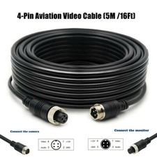 5M 4-Pin Plug Aviation Extension Video Cable For Truck Trailer Rear View Camera