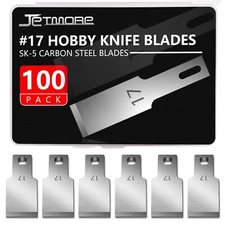 100 Pack Hobby Blades Set #17 Craft Knife Blades Refill Hobby Knife Blades wi...