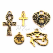 Egyptian Charms Set 5PCs Gold Egypt Pendants Mix CM05202022 - 10, 20 Or 50PCs