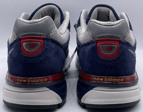 New Balance Mens 990v4 Made In USA Navy Red M990BR4 Size 8 D NWOB Suede Run - Picture 6 of 13
