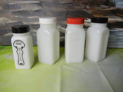 2 SIZES CAPS - Sm - Lg 12- New Griffith's Milk Glass Spice Jar