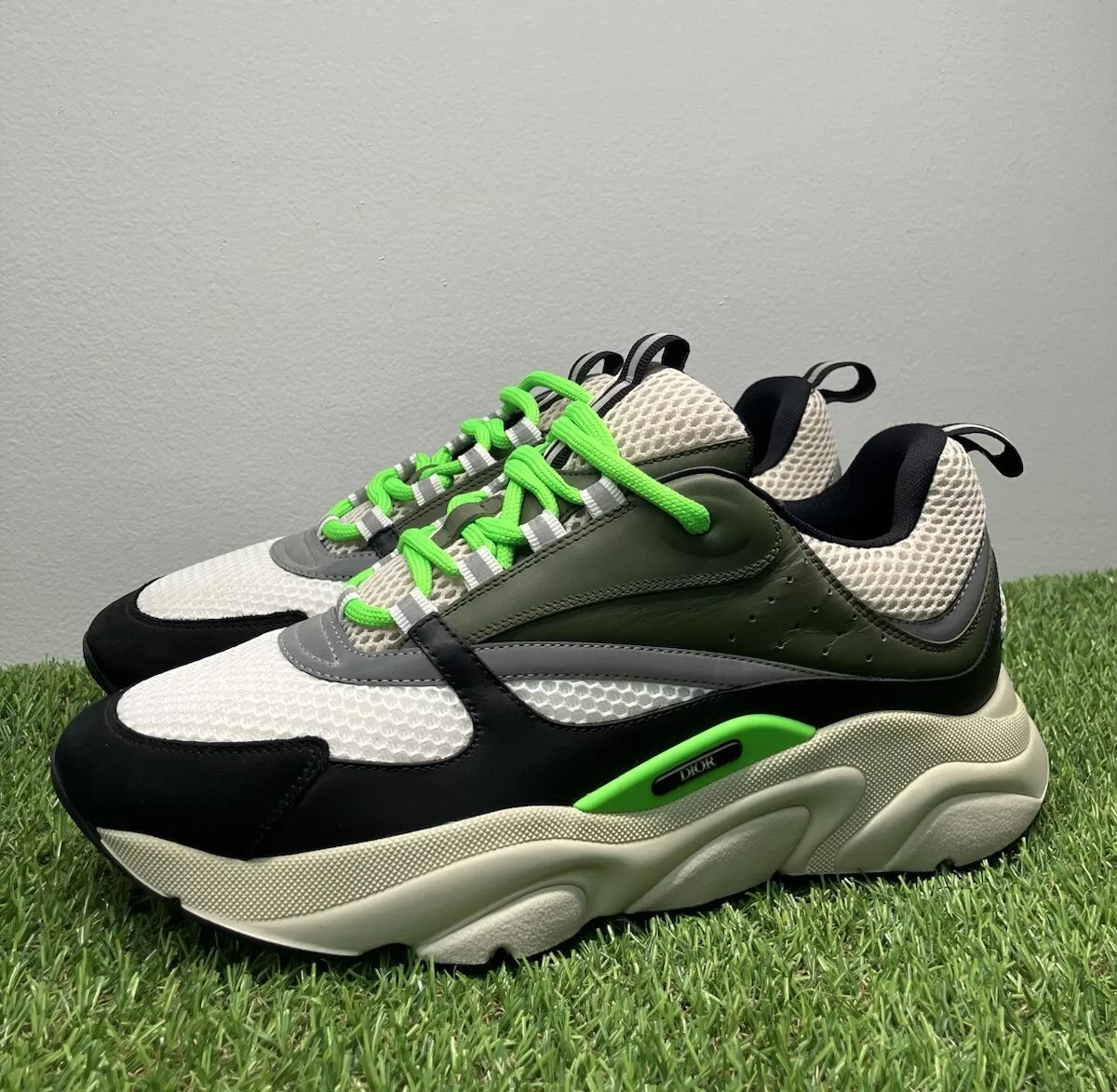 Taille 45 (US 12)   Dior B22 ' Vert Slime, Tan '   SUPER PROPRE ! (Porté 2 à 3X)