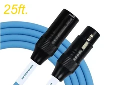 25ft Kirlin Blueline Microphone Cable XLR 3-Pin Male Female 20AWG 7mm/OD Cable