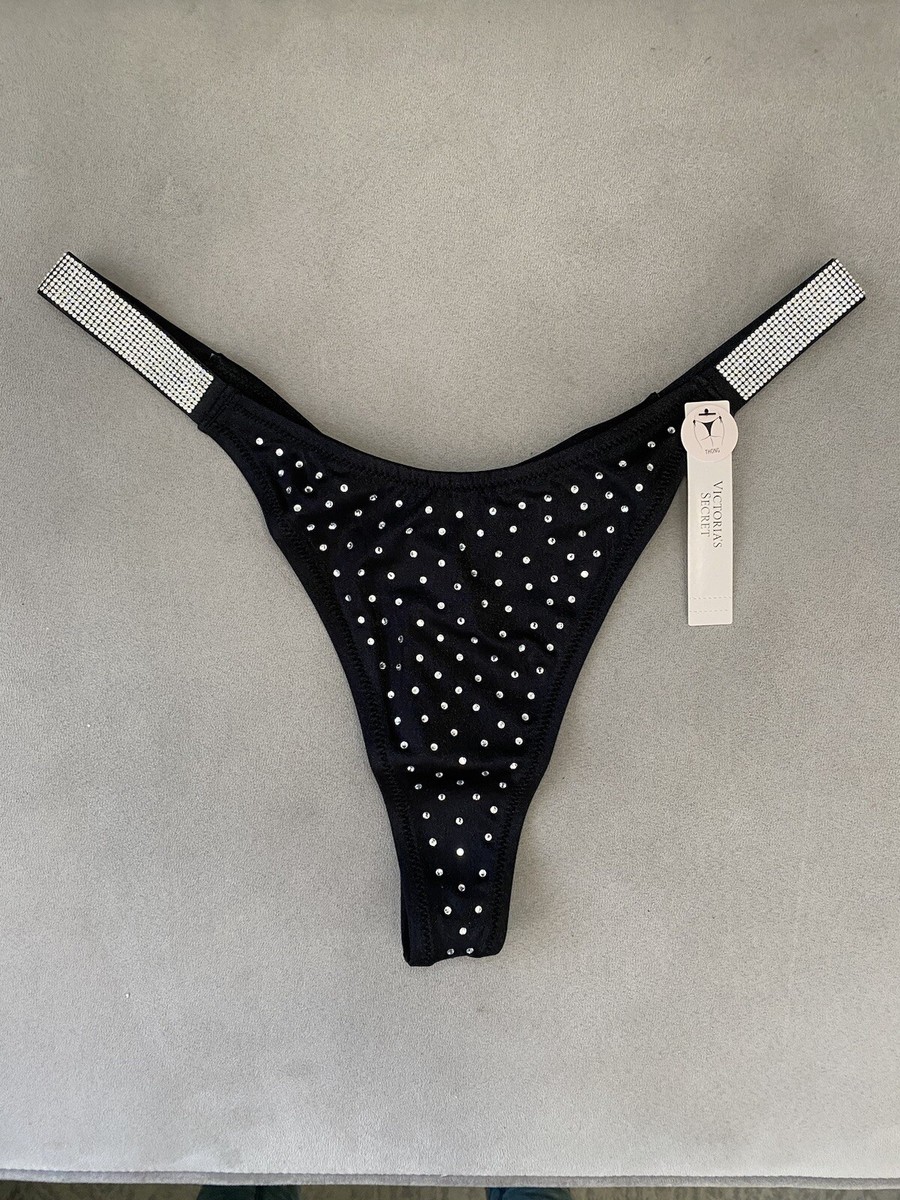 Victoria Secret Thong Bikini Bottom Bling Shine Strap Swim