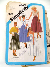 Vintage Simplicity Pattern 1984 Misses' Skirt  Petticoat Size 12 UNCUT 6460