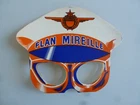 OLD ADVERTISING MASK FLAN MIREILLE MARSEILLE PLV CARDBOARD LITHO PILOT PLANE