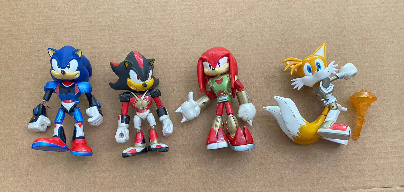 Kit 5 Bonecos Filme Sonic Tails Metal Sonic Knuckles Shadow Hedgehog