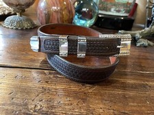 Vogt James Reid Style Sterling Silver Belt Buckle    tooled 31-33-1    