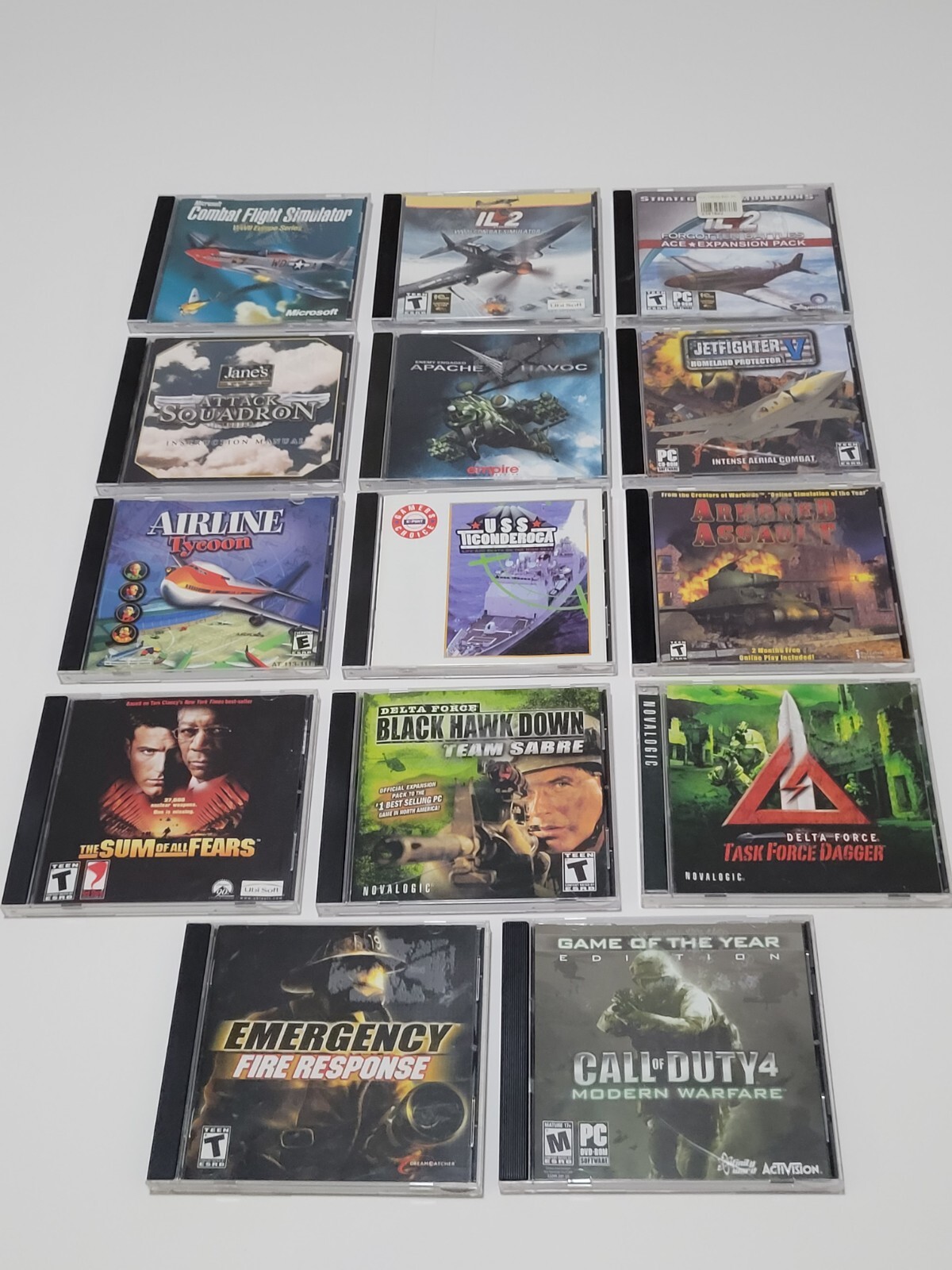 Vintage PC Games Lot of 14 Flight Land Sea Combat Strategy War Survival ...