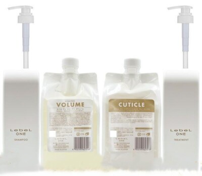 Lebel CUTICLE + & VOLUME セット 1000ml LebeL ONE Volume Shampoo 1000 CuticlePlus Treatment 1000ml Refill