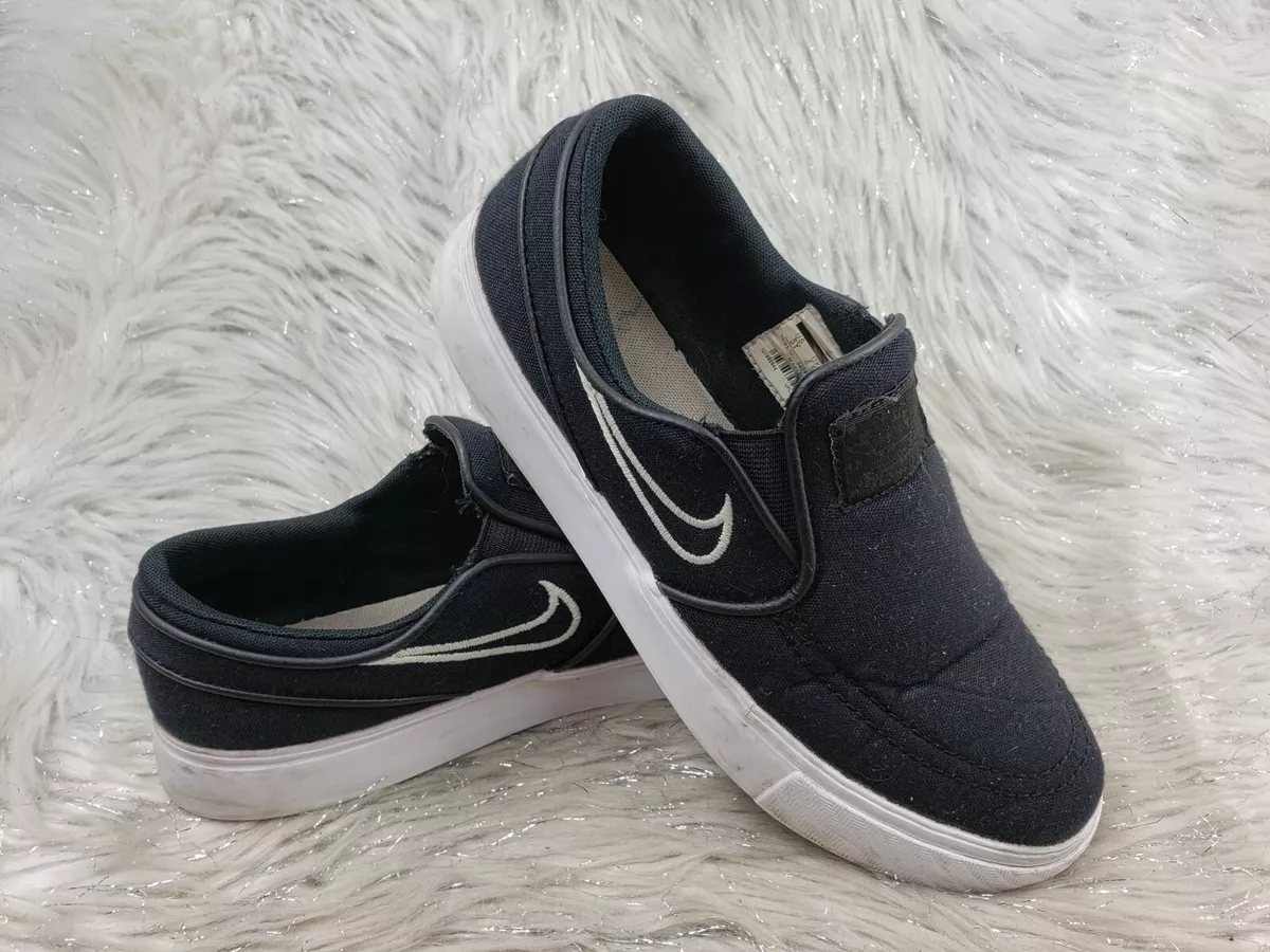 suizo Anillo duro Elegibilidad Nike SB Stefan Janoski Slip On Shoes Black Canvas Youth Size US 5Y EUR 37.5  | eBay