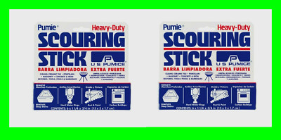 2 US Pumie Pumice Heavy Duty Scouring Stick Stone Cleaner GRILL TUB +MORE