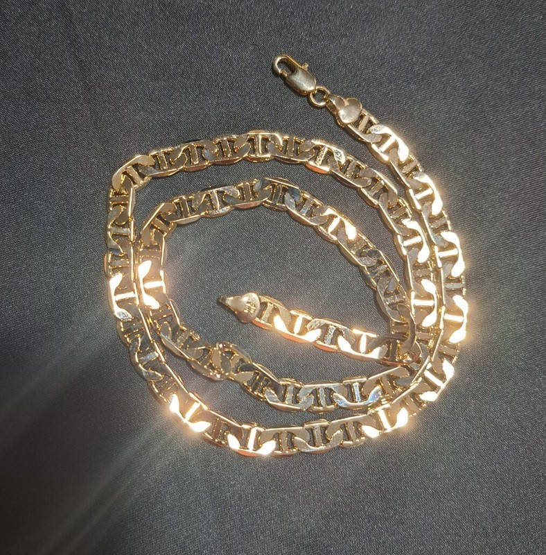 *14K Gold Plated 20" MARINER CHAIN **MADE IN ITALY HIGHEST QUALITY** 7mm! FF2