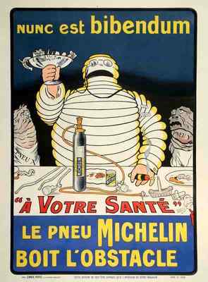 Metal Sign Michelin Nunc Est Bibendum 1910S O Galop A4 12x8 Aluminium
