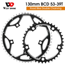 WEST BIKING Road Bike Double Chainring 130BCD 39/53T Tooth Plate 8/9/10/11 Speed