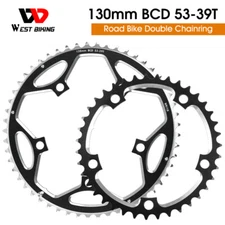 WEST BIKING Road Bike Double Chainring 130BCD 39/53T Tooth Plate 8/9/10/11 Speed