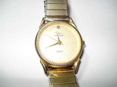 SUPER RARE VINTAGE OSCAR DE LA RENTA HIGH END DIAMOND QUARTZ GOLD WATCH 