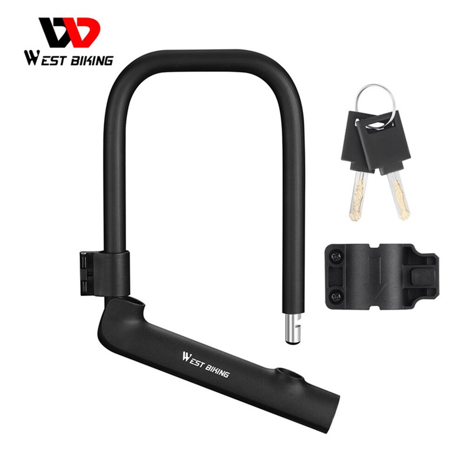 Bike U Lock Waterproof Cycling ULocks with 2 Keys Bold Padlock Bike