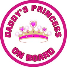 3 PACK - Daddy's Princess on Board, Child Baby Car Bumper Sign Cute Fun Sticker