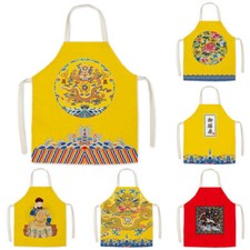 Chinese Fashion Household Linen Apron Household Kitchen Oil Stain Proof Apron