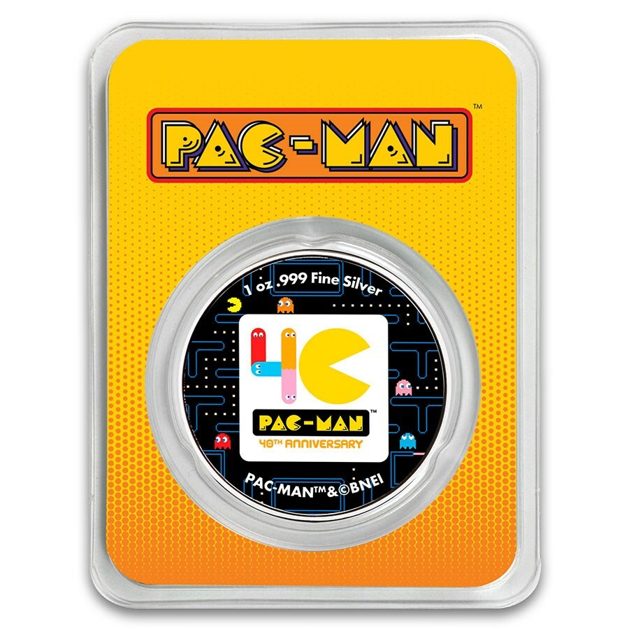 未流通品　パックマン　ニウエ　1オンス銀貨　2020年　40周年　1oz PAC-MAN 40TH ANNIVERSARY - 2020 1 oz Pure Silver BU Coin