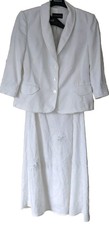 Alex & Co White Wedding Outfit Ladies Size 12 Lined Jacket & Skirt Size 8 Skirt