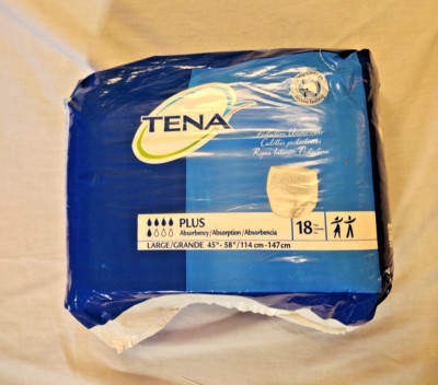 New Tena Protective Pull-On Underwear | Large (45''-58'') Plus Absorbency 18 Count