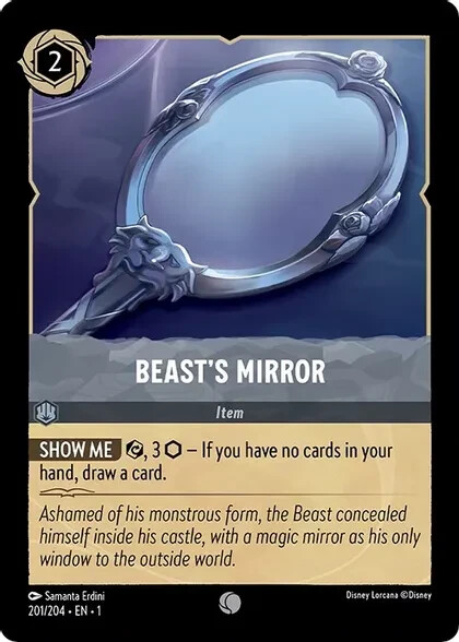 Disney Lorcana Beast's Mirror 201/204 Common Foil NM