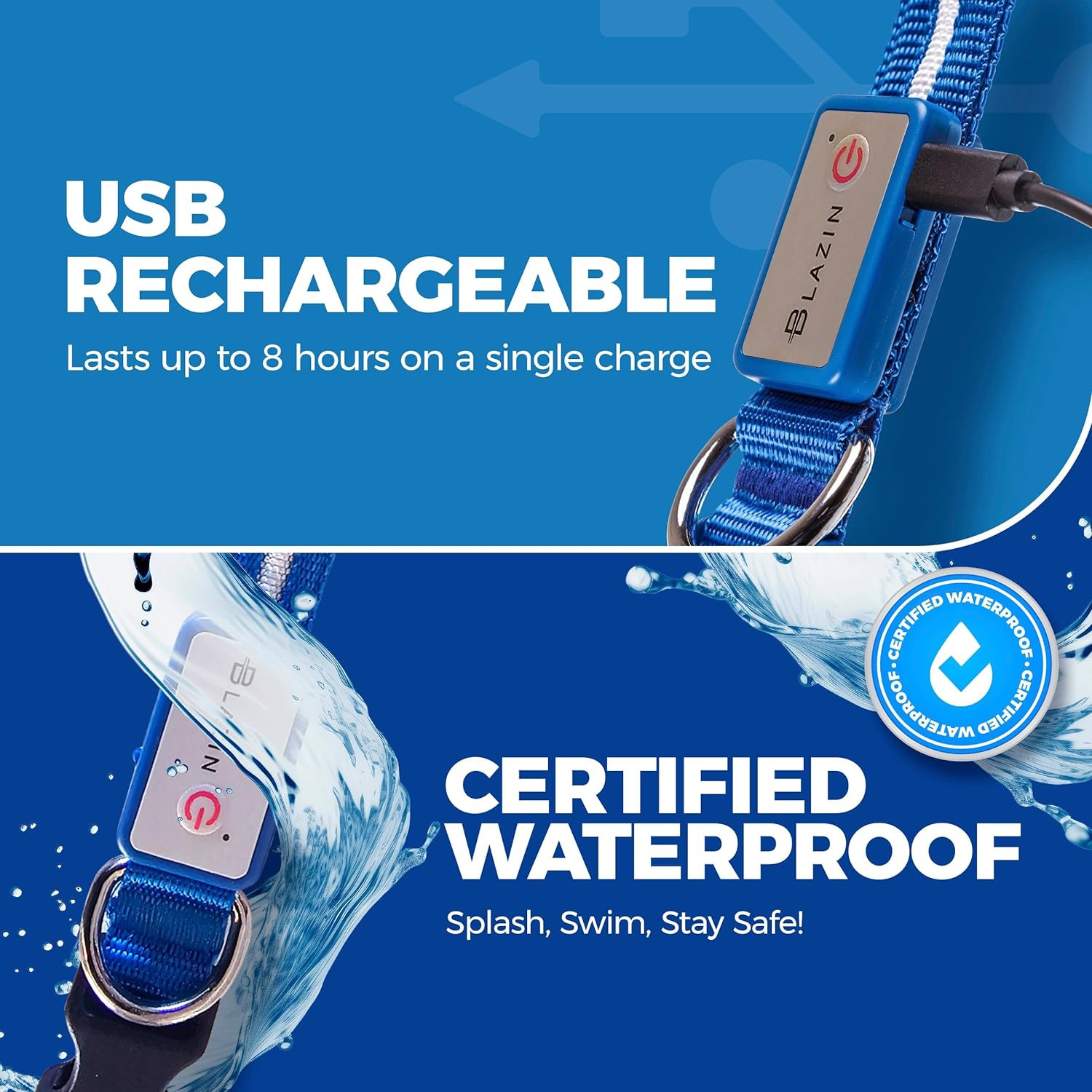 Brightest Light up Dog Collars - the Original LED Dog Collar with 1,000 Feet of 