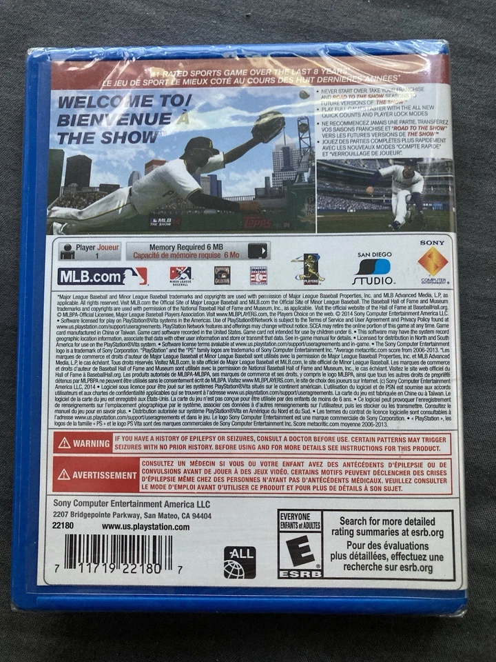MLB 14: The Show (PlayStation Vita, PSVita) - NEW SEALED Canadian Variant Cover - Image 2 of 4