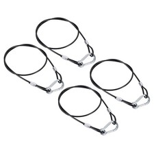 4 Set 4mmx80cm/2ft Safety Steel Cable Luggage Lock Security Wire Rope with Hook