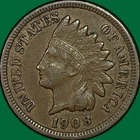 1908 Indian Head Cent Extremely Fine XF Coin #42800