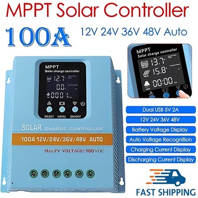 4800W 100A MPPT Solar Charge Controller 12V/24V/36V/48V Battery PV Regulator