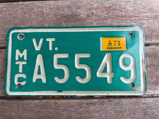 1973 VERMONT VT MOTORCYCLE MC LICENSE PLATE A5549