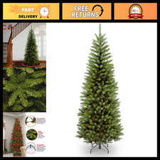 6ft Unlit Kingswood Fir Slim Christmas Tree - Realistic Holiday Decor, Easy Setu