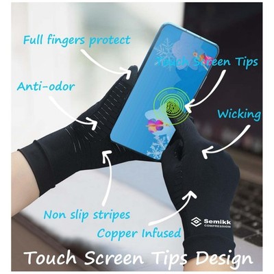 Copper Compression Arthritis Gloves (2 Pairs) - Men & Women