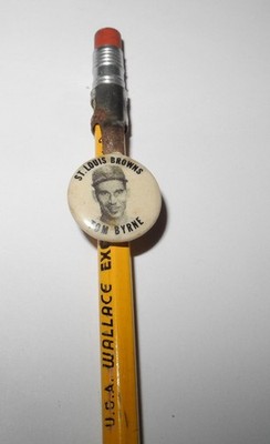 1950's Baseball St. Louis Browns Souvenir Pencil Clip Pin Button Tom Byrne