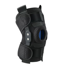 Hinged Knee Brace w/Side stabilizers Firm Support Adjustable One Size Black NEW